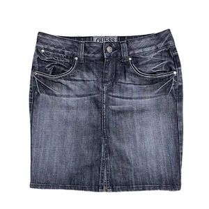 Guess Premium Distressed Denim Skirt, Black